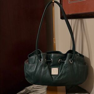 Tignanello Dark Green Leather Shoulder Bag